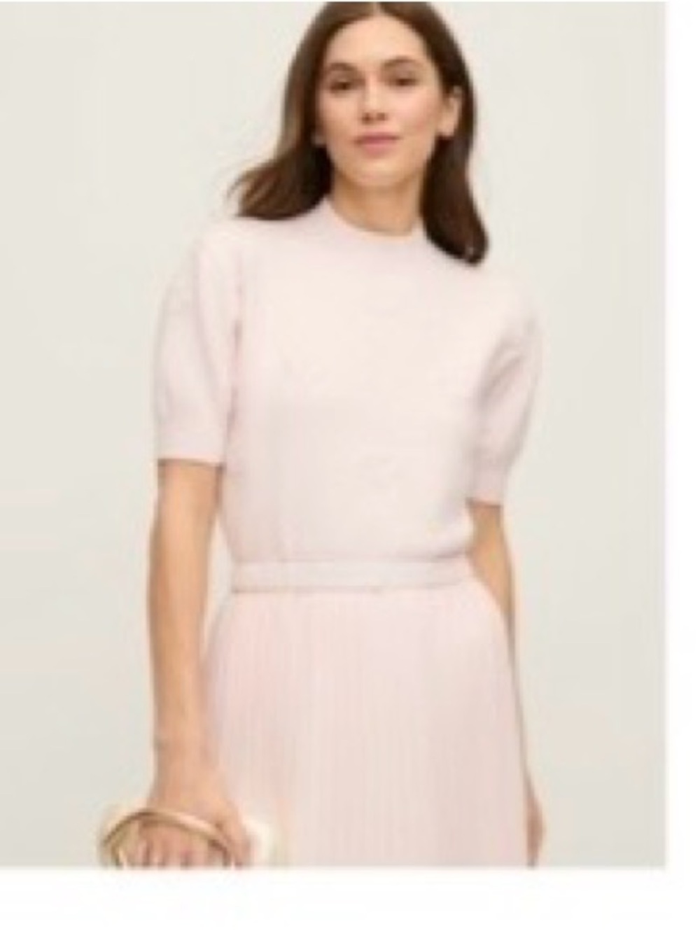 Ann Taylor Crewneck Short-Sleeve Sweater Tee in blush haze